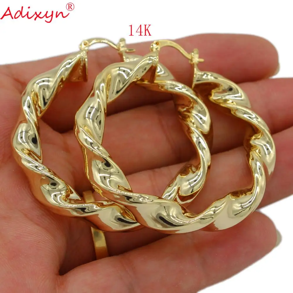 Женские серьги-кольца Adixyn из эфиопского золота четыре цвета модные ювелирные