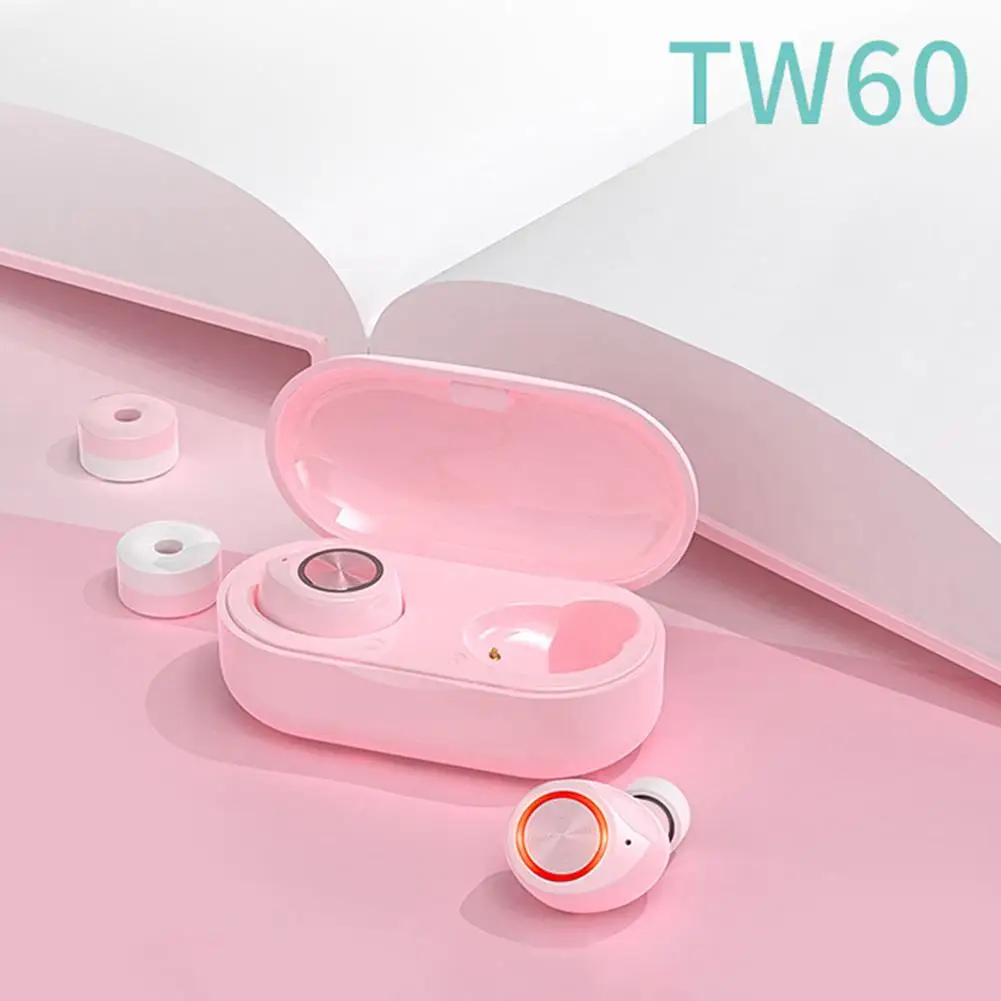 

TW60 Mini Auriculares Bluetooth 5.0In-Ear Wireless Earphones Sports Earbuds with Dual Microphone Cute Girl нађники беспѬоводной