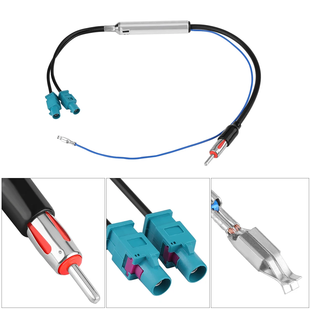 Car Radio Stereo Aerial Antenna Adapter Dual Fakra to Male Din Cable for Audi Skoda | Автомобили и мотоциклы