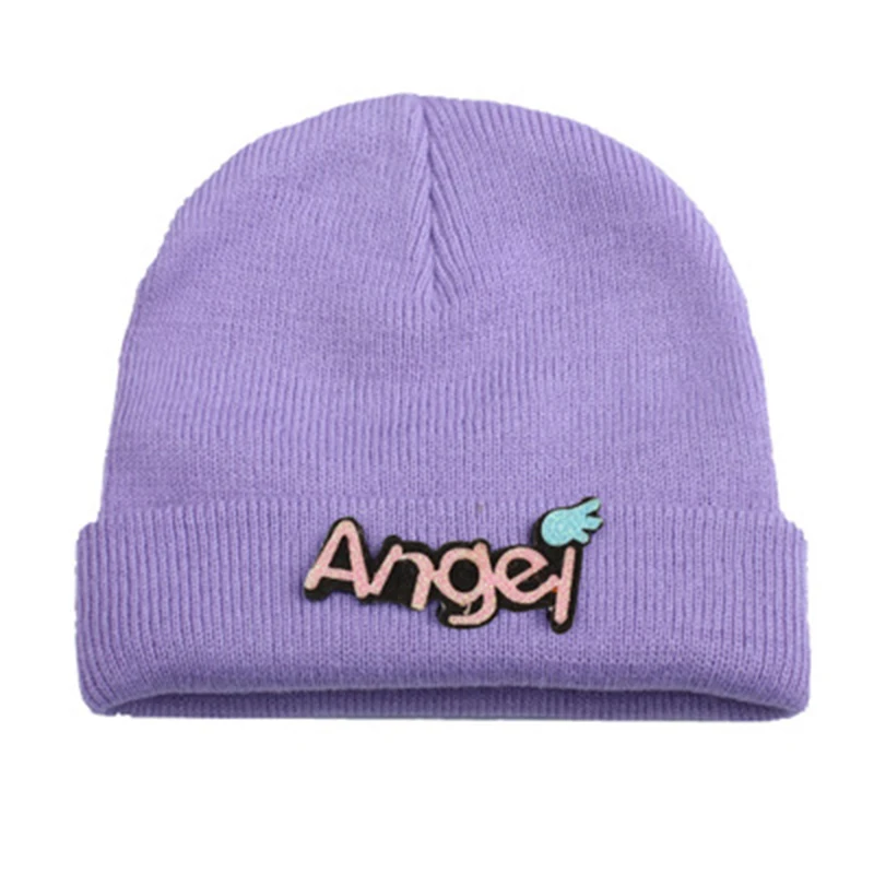 Вязаная детская шапка Angel зимняя с помпоном ручной работы двухсторонняя теплая
