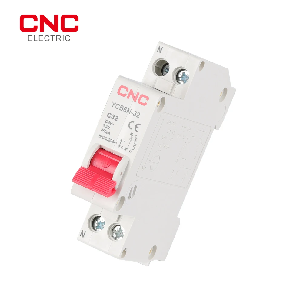 CNC YCB6N-32 миниатюрный автоматический выключатель MCB 6-32A 1P + N фазовый нейтральный