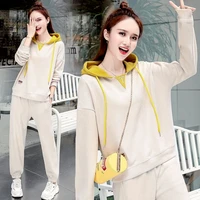 2021 spring and autumn new leisure sports sweater suit womens dress korean loose fashion two piece suit