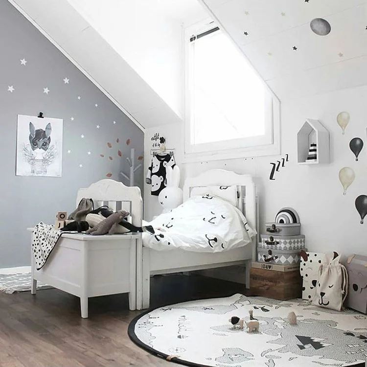 Игровой коврик с изображением карты мира для малышей Скандинавское стеганое