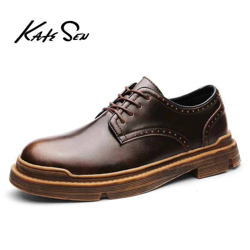 Туфли KATESEN мужские классические натуральная кожа на шнуровке свадебные