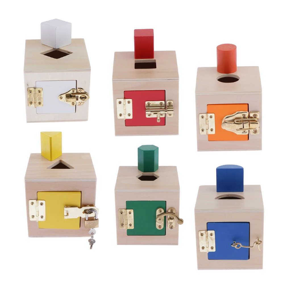 

Монтессори игрушки деревянный замок Коробка Дошкольное обучение раннее образование Форма Цвет Сортировка признание подарок для детей ясе...