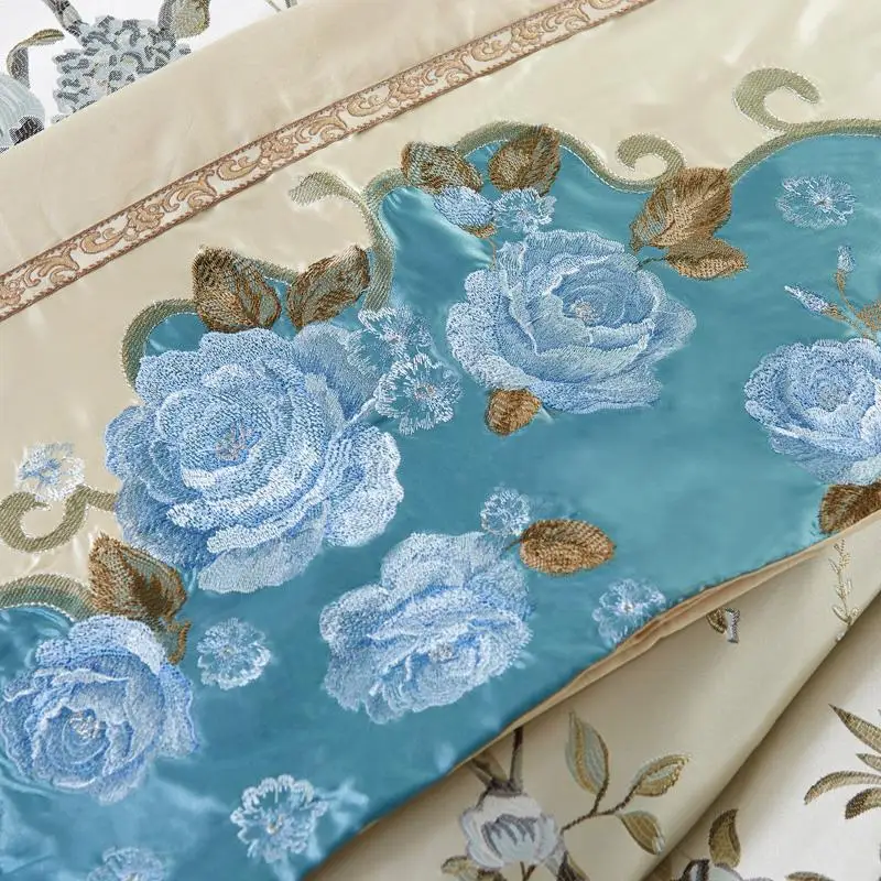 Роскошный свадебный комплект постельного белья из сатина и жаккарда с цветочным