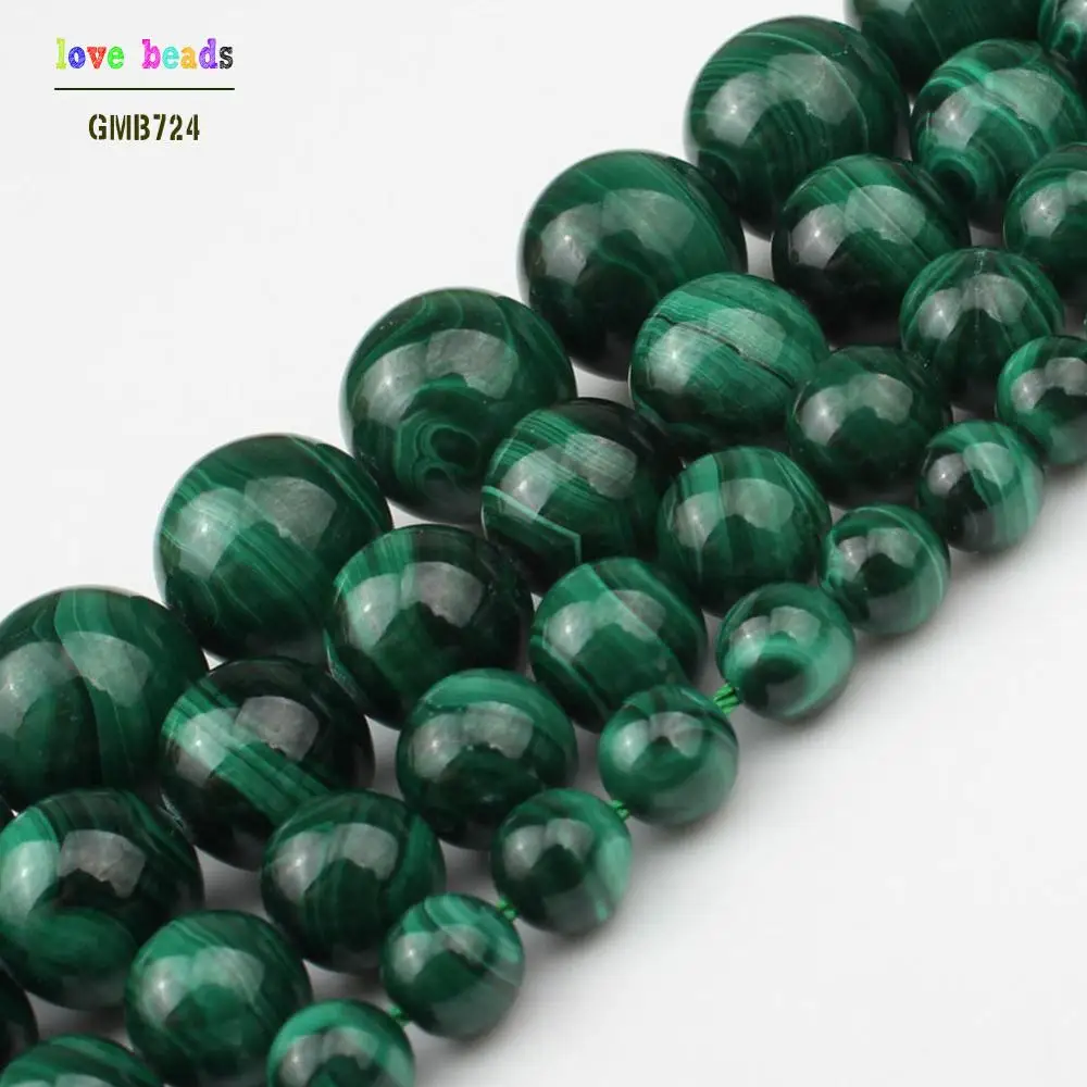 

6/8/10/12mm Natural Genuine Green Malachite Beads DIY Beads for Jewellery Making 7.5 Inch Bracelets for Women Making a necklace