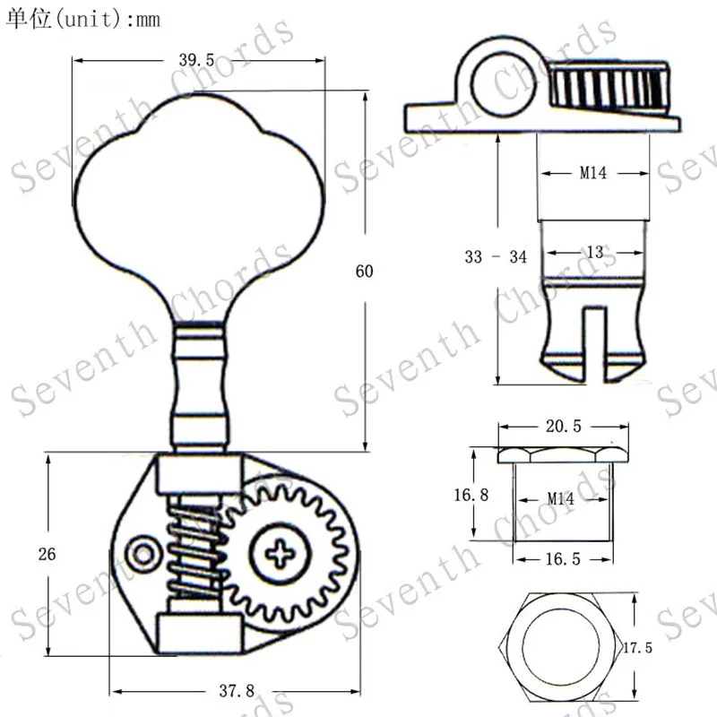 Набор из 4 шт. хромированных колышек для бас тюнинга тюнеры гитары аксессуары