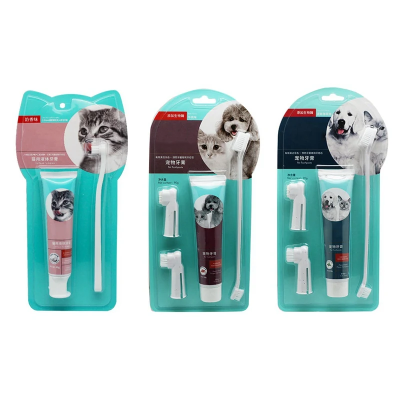

Наборы для чистки зубов домашних животных, зубные щетки, зубные пасты для кошек и собак, товары для ухода за зубами домашних животных