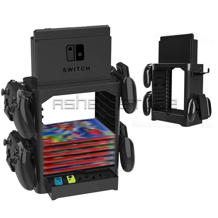 Подставка для хранения 4 держателя контроллера 10 держателей игр выдвижная