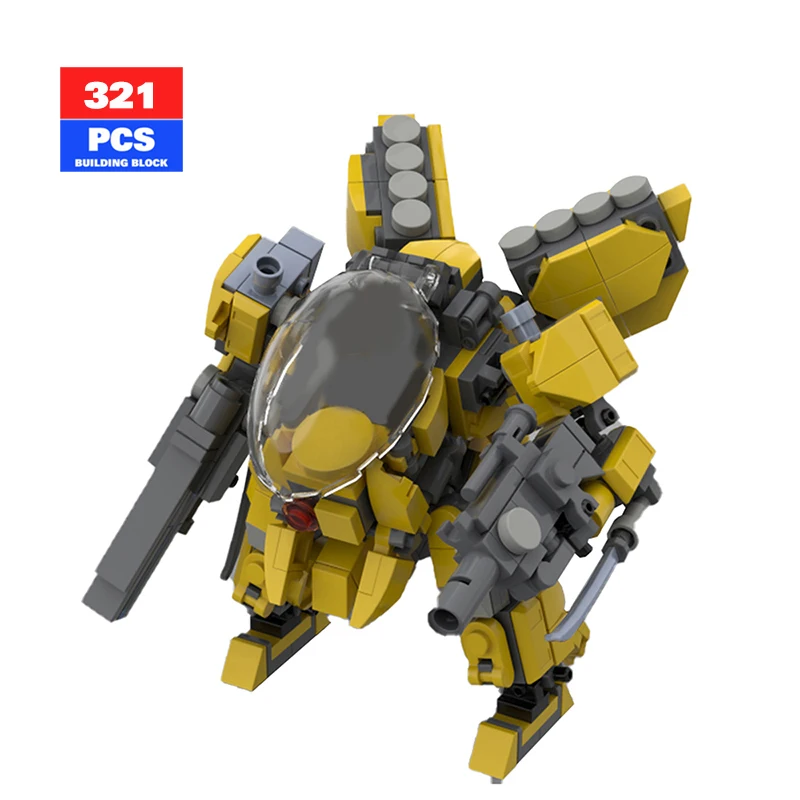 

Экшн-фигурка MOC Small Mecha Series Alpha Team AF-05 War Mech, Сборная модель блока, игрушки для детей, праздничный подарок