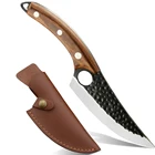 Нож мясника Sowoll Pro, 6 дюймов, сербский нож с кожаным футляром, кованый кухонный нож ручной работы, ножи мясника