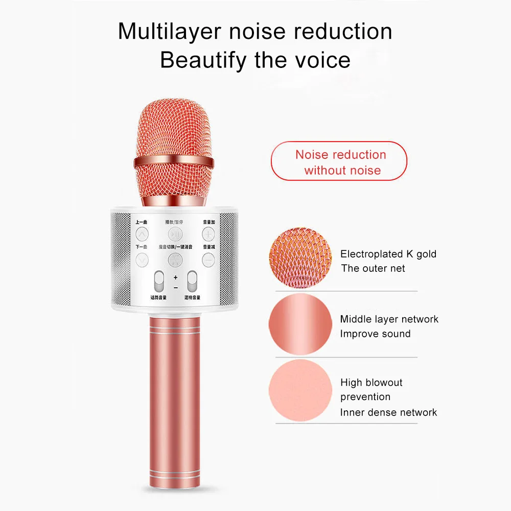 MAMEN WS 858 Bluetooth беспроводной микрофон караоке профессиональный Динамик ручной KTV