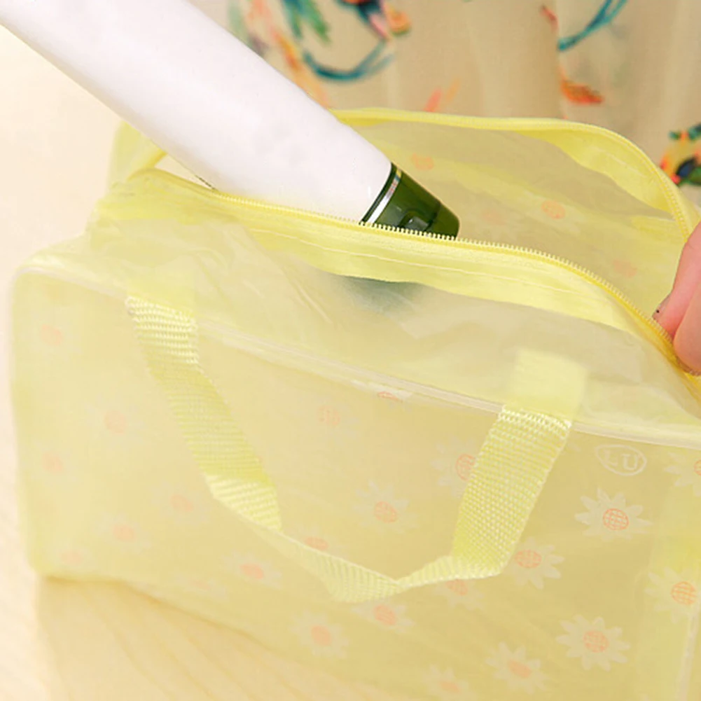 Портативный цветочный принт водонепроницаемый прозрачный макияж косметика