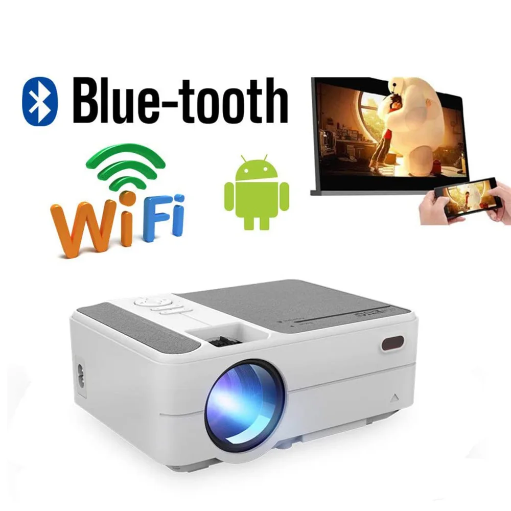 Портативный мини проектор 500D + AB Full HD Wi Fi Bluetooth Android домашний кинотеатр для