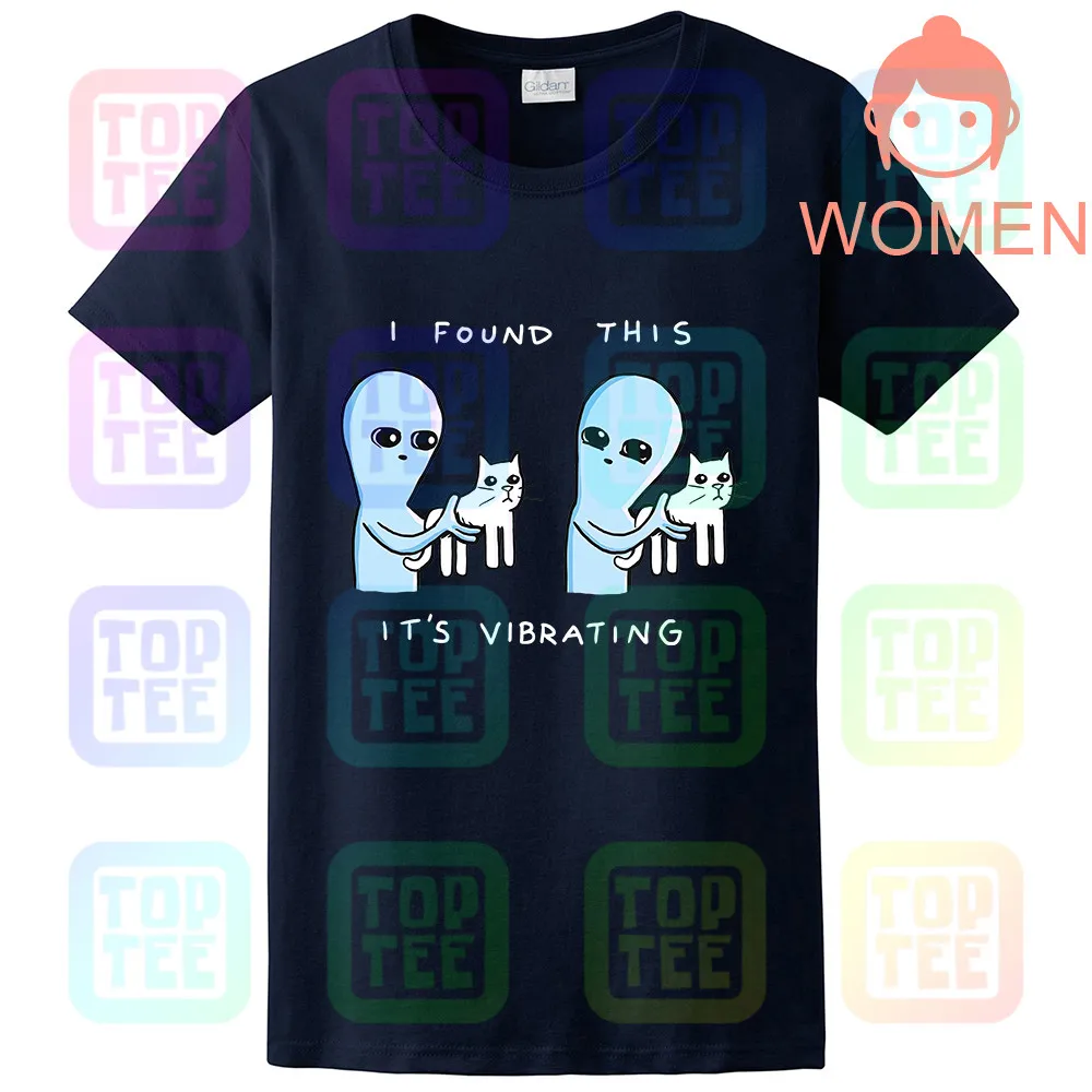 Women-Navy Я нашел это Вибрационный T рубашка - Цвет: Women-Navy