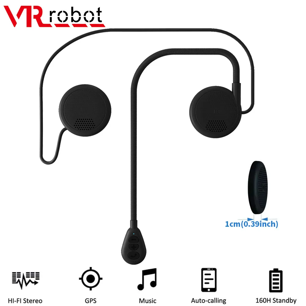 VR robot-auriculares inalámbricos para casco de Moto, cascos con Bluetooth 5,0, ultrafinos, altavoz, manos libres, llamada, reproducción de música