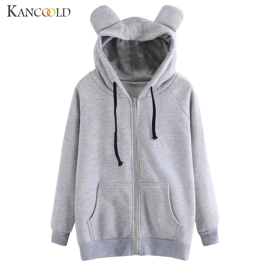 Женский длинный кардиган KANCOOLD повседневный однотонный с капюшоном и длинными