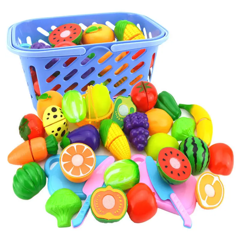 

6pcs/Set Pretend Play Plastic Food Toy Cutting Fruit Vegetable Food Pretend Play Artificial Kitchen Toys For Children Best Gifts