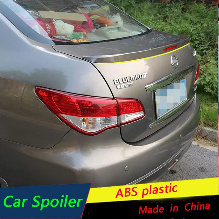 Для Nissan Bluebird Спойлер ABS Материал заднее крыло праймер задний спойлер для 2007 2012 Sylphy