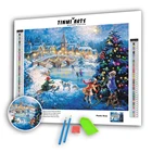 5D алмазная живопись, холст, фольклорное искусство, Рождество, полная круглая мозаика сделай сам, вышивка крестиком, узор ручной работы, вышивка, Декор