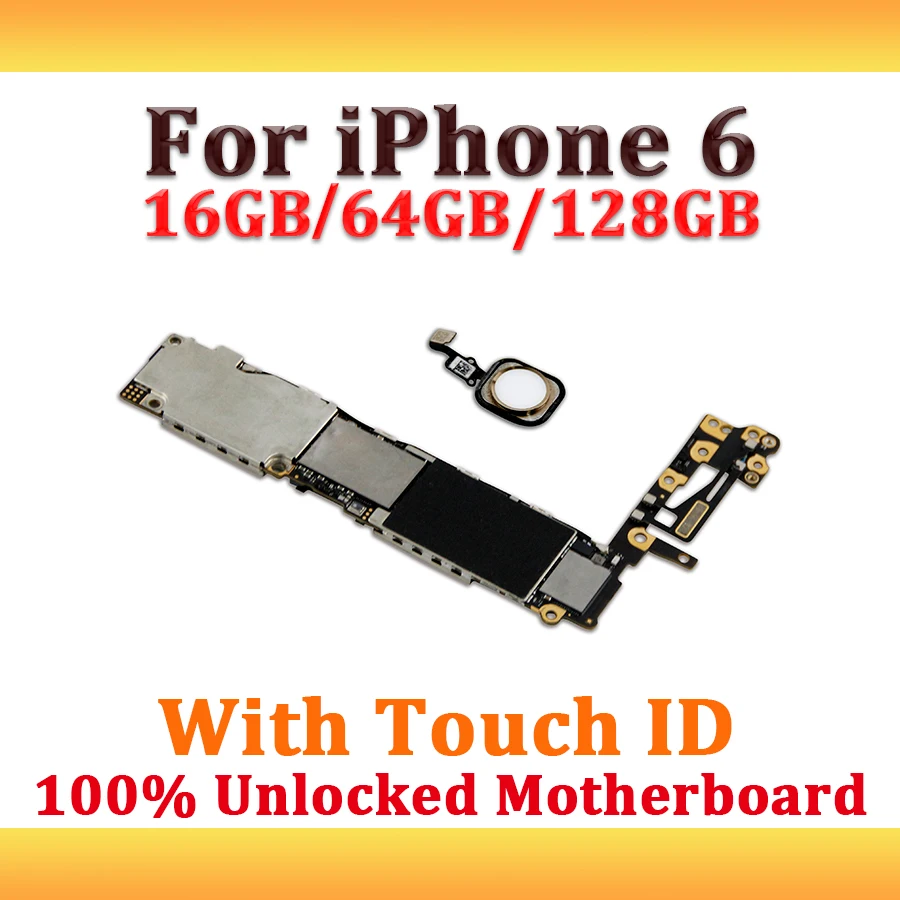 Разблокирован для iPhone 6 4 7 дюймов материнская плата с сенсорным ID полная функция