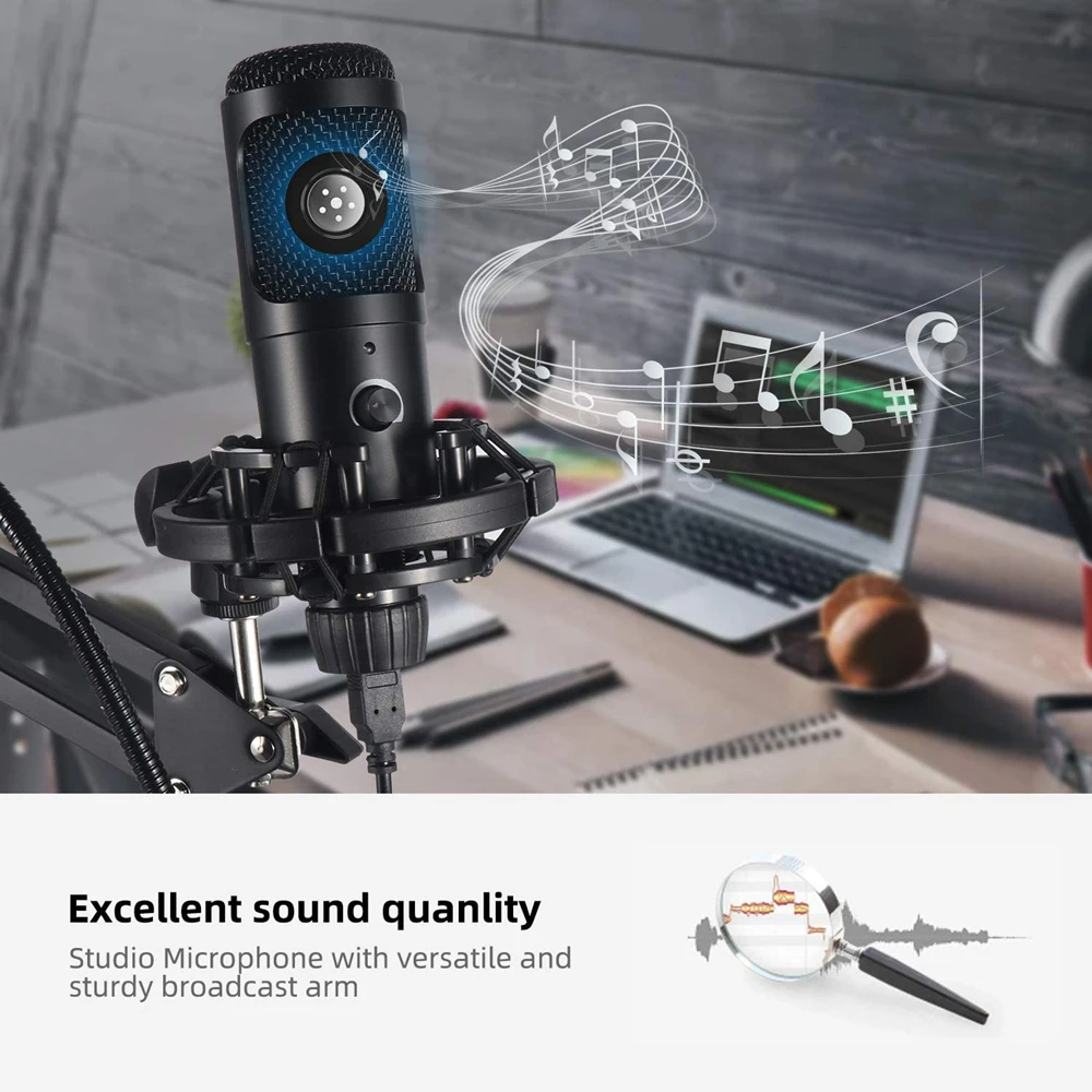 Конденсаторный микрофон bm 800 игровой USB с подставкой студийный комплекты