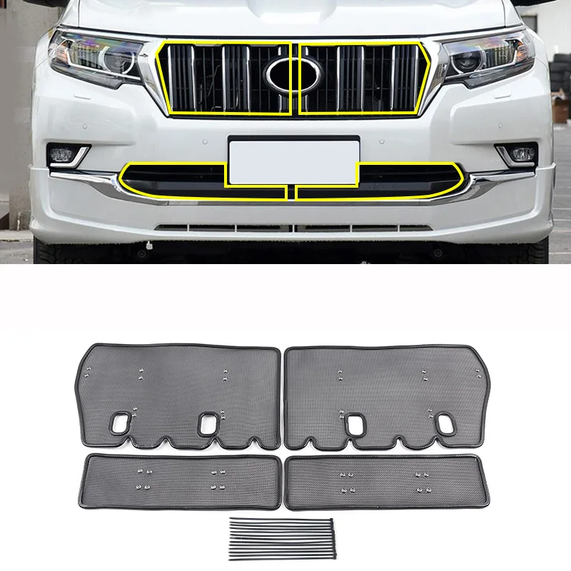 

Сетка для защиты от насекомых, передняя решетка для Toyota Land Cruiser Prado 2018 2019 2020 FJ 2021, аксессуары