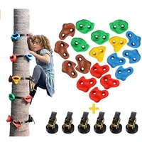 18 pcs climbing rocks with 6 ratchet and straps climbing rock climbing holds for trees ninja warrior obstacle course outdoor