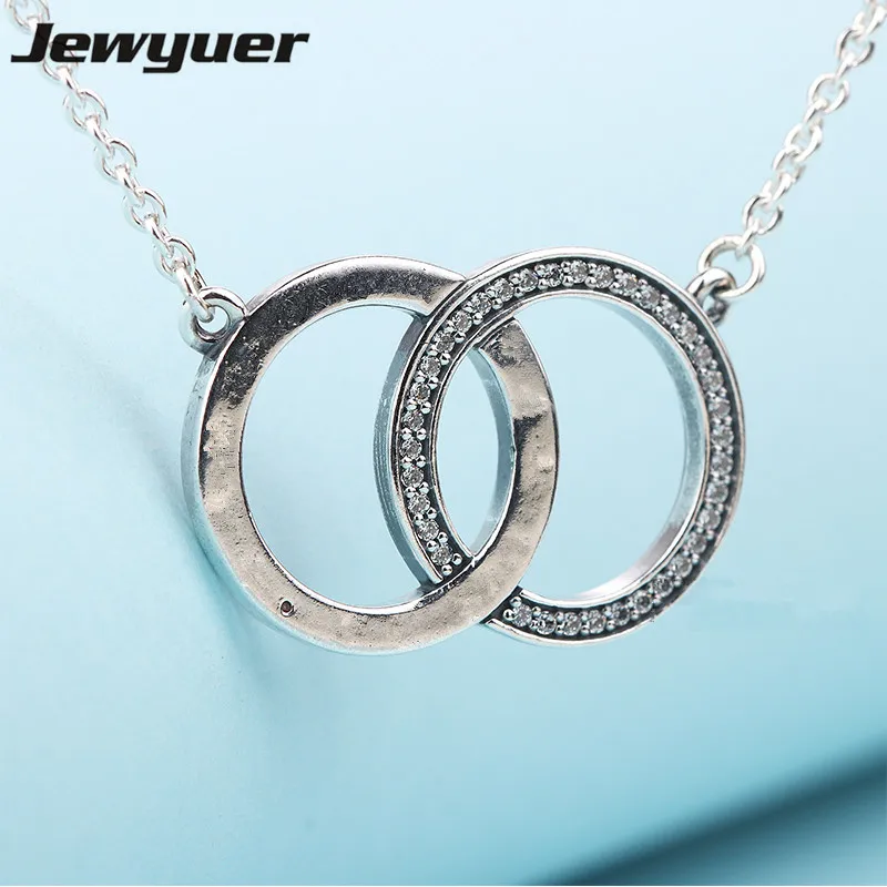 Новое Осеннее колье с подвеской в виде кругов 925 пробы для женщин ожерелье из