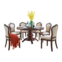 table round table with turntable european table chair combination household