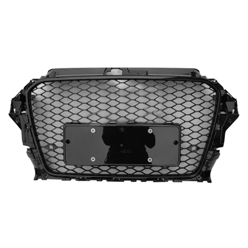 

Car Accessories Front Grille Black Frame For Audi A3 8V 2014 2015 2016 Upgrade RS3 Style Racing Grills with Silvery Ring
