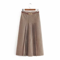2020 new arrival temperament spring autumn period pleated natural ankle length england style long skirts womens female skirt