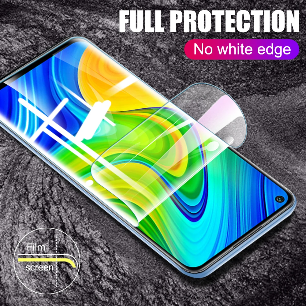 3in1 Hydrogel Film For Xiaomi Redmi Note 9 8 Pro Max 9s 8t Safety Water Gel + Camera Lens Glass On Redmy Note9 Note9Pro | Мобильные