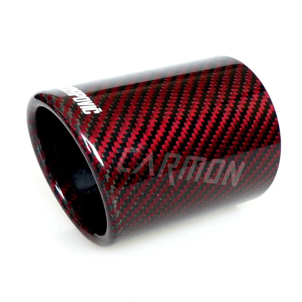 Akrapovic Logo Car Universal Exhaust Pipe Red and Twill Carbon Fiber Cover Muffler Tip case housing | Автомобили и мотоциклы