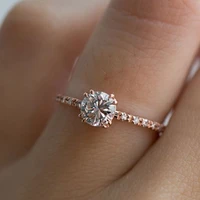18k rose gold ring eight heart eight arrow female ring for women diamond anillos de bizuteria bague wedding vvs1 diamond rings