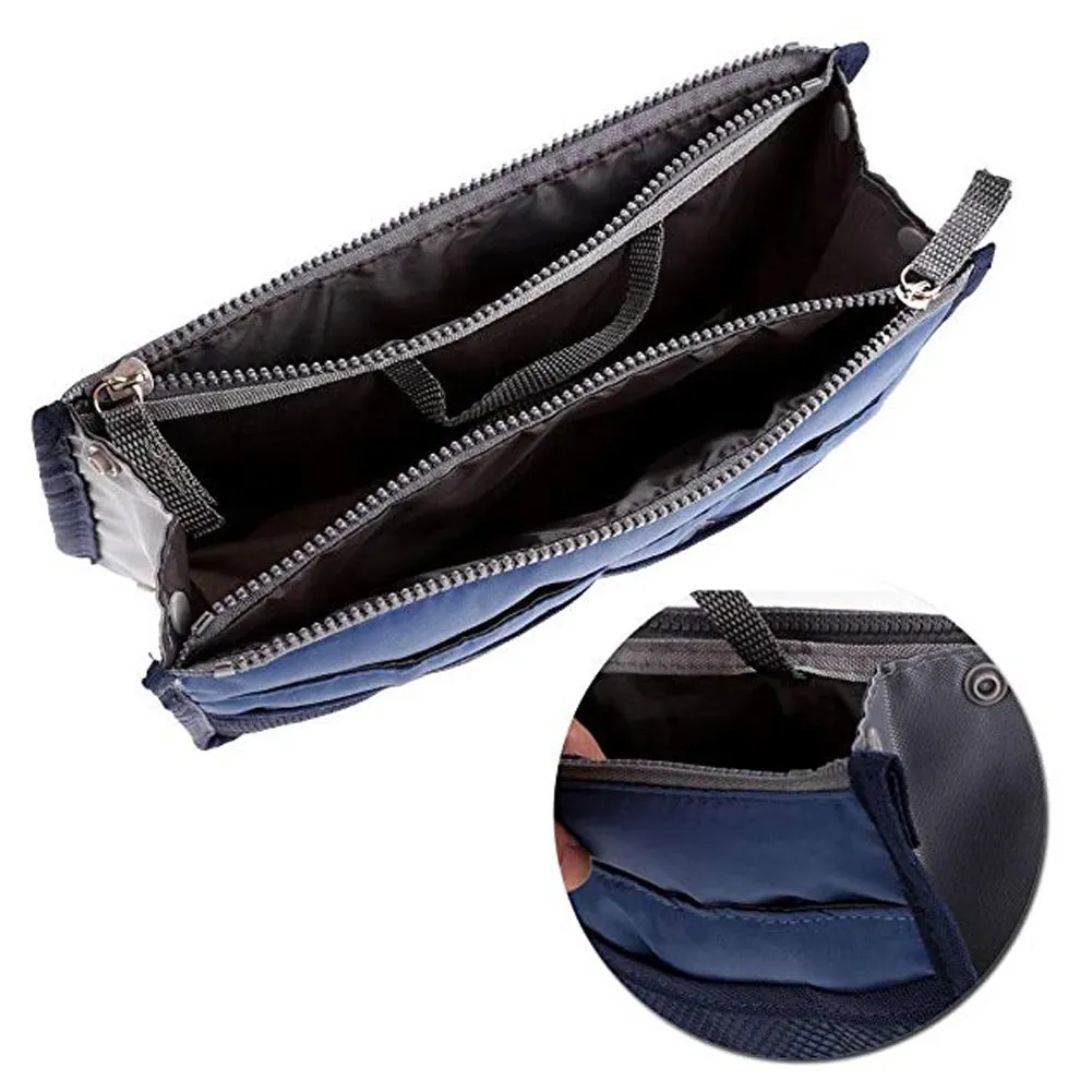 

New Ladies Portable Organizer Bag Multifunction Travel Compartment Handbag Women Simple Zipper Storage Cosmetic Bag