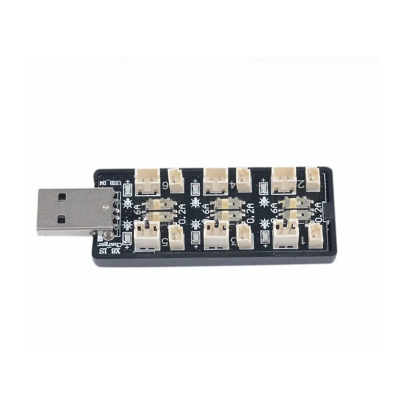 

1S LiPo/LiHv Battery USB Charger 3.7V/3.8V 4.2V/4.35V 6 Channel Tiny Whoop Blade Inductrix Micro JST 1.25 JST-PH 2.0 mCX mCPX