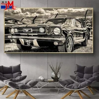 5d diy diamond painting ford mustang classic car retro wall art decor full square round diamond embroidery vintage luxury car