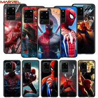 marvel spiderman hero for samsung s20 fe ultra plus a91 a81 a71 a51 a41 a31 a21s a72 a52 a42 a02s soft black phone case