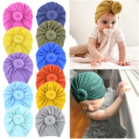 2021 baby accessories for newborn toddler kids baby girl boy turban cotton beanie hat winter cap knot solid soft hospital caps