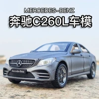 132 mercedes benz c260l alloy car model simulation metal six door car model decoration sound and light pull back male toy car