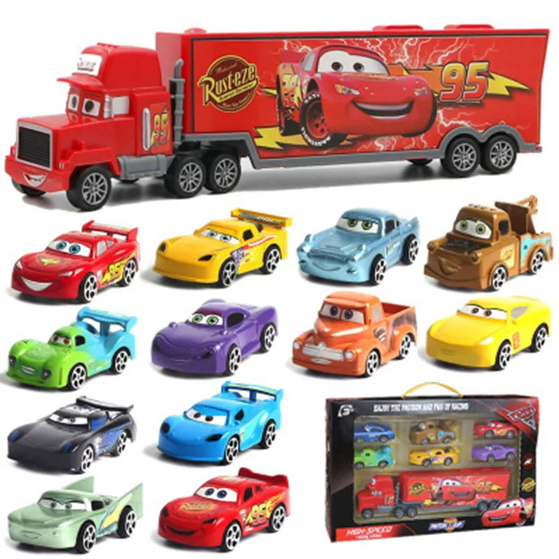 7 шт./компл. disney "тачки 3 Lightning McQueen дядя грузовик ABS литья под давлением модель автомобиля горячие игрушки год рождественский подарок для детей