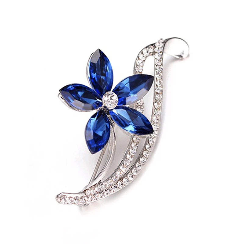 Горный хрусталь цветок броши для женщин простой дизайн модные ювелирные изделия