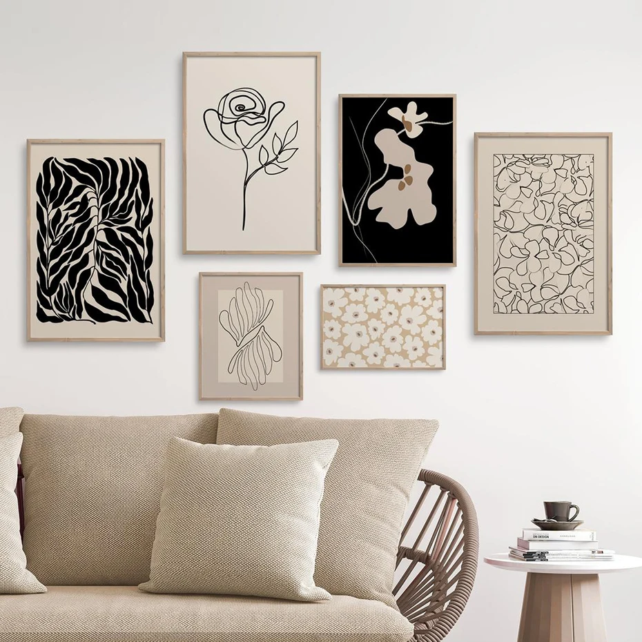 

Bohemia Abstract Floral Plants Modern Posters Canvas Painting Wall Art Print Pictures for Living Room Interior Home Decoration