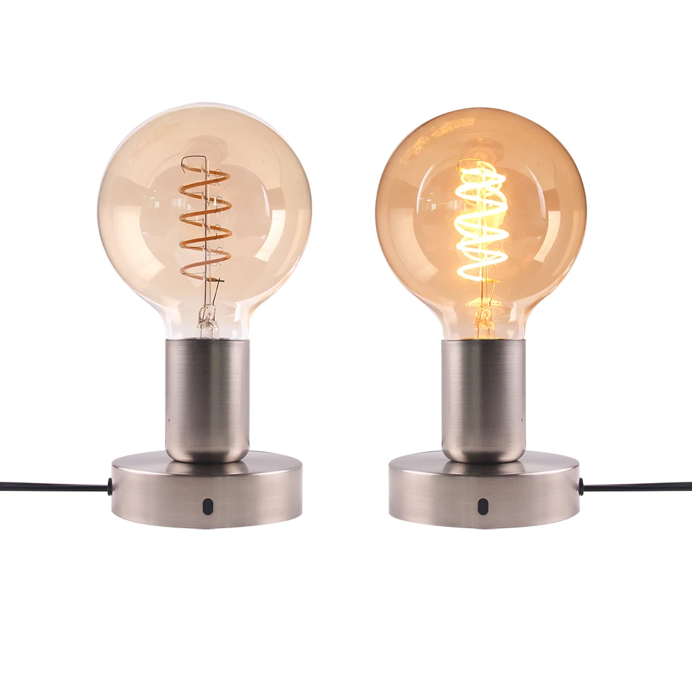 Винтажный металлический настольный светильник с цоколем E27 220 В