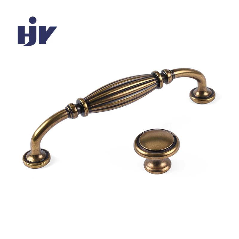 

HJY Cabinet Handle European Drawer Pulls Kitchen Cupboard Wardrobe Door Handle Antique Zinc Alloy Furniture Knob Hardware Z412
