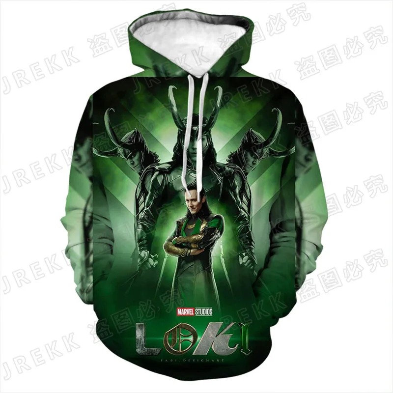 Толстовки с капюшоном Loki Laufeyson для мальчиков и девочек 3D-принтом длинными