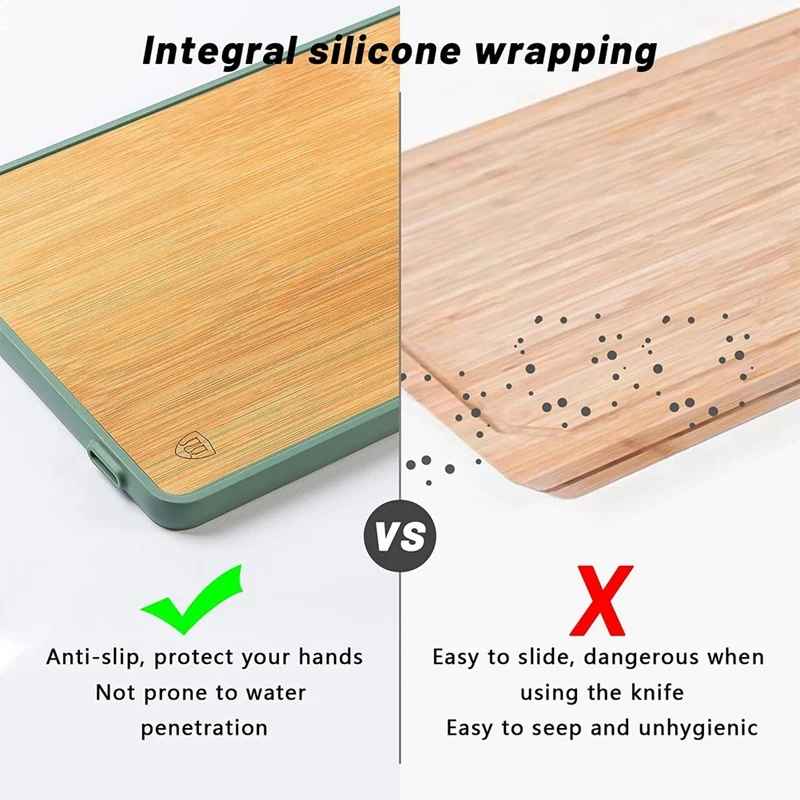 Bamboo Cutting Board with Handle Organic Wood Chopping Feet Non-Slip Rubber for Meat | Дом и сад