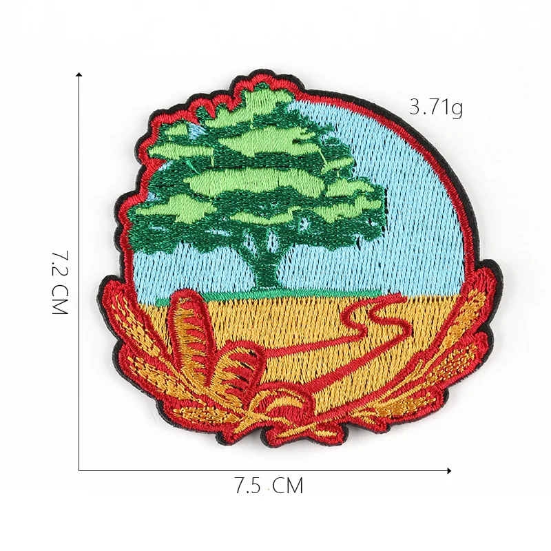 1-PCS-F-100 Винтажные Круглые Железные нашивки для одежды, наклейки в полоску, аппликации на одежду, значки с вышивкой дикого гуся@ G - Цвет: 1-PCS-F-100